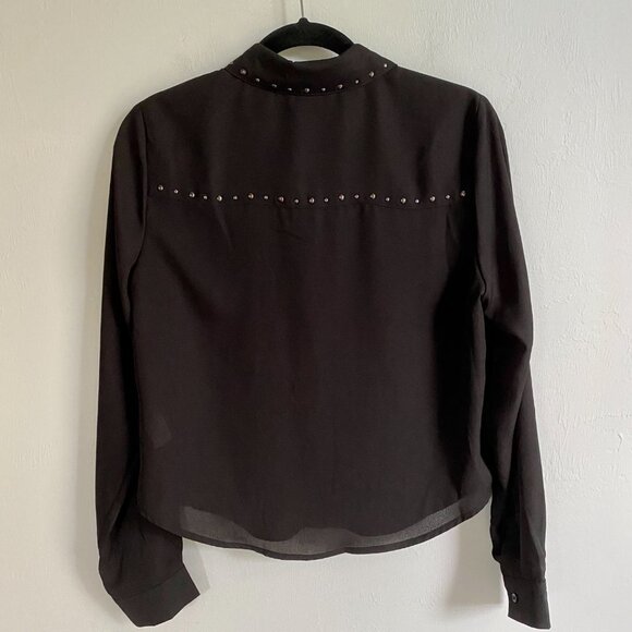 Wild Fable Black Button Down Shirt with Rivets - Picture 8 of 10